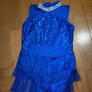 Sparkling Blue Fringe Kids Costume